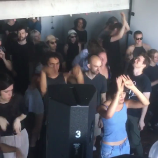 A still from a video of me and my friends dancing to Eris Drew DJing